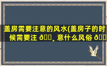 盖房需要注意的风水(盖房子的时候需要注 🕸 意什么风俗 🐕 )